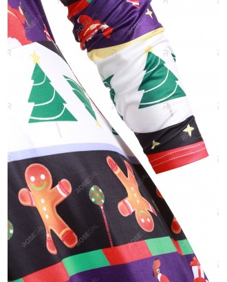Plus Size Printed Christmas Midi T Shirt Dress - 5x