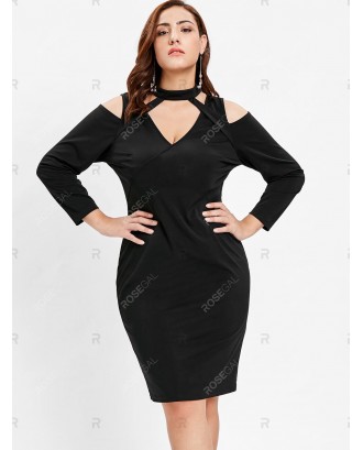 Plus Size Long Sleeve Bodycon Dress - 3x