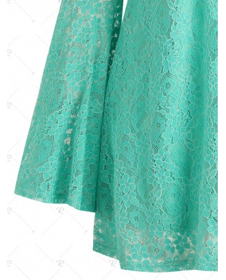 Bell Sleeve Mini Lace Dress - Xl