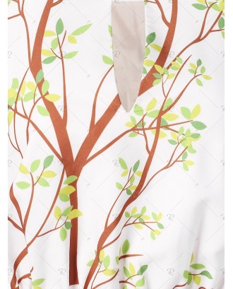 Branch Stirpe Print Cold Shoulder Maxi Dress - 2xl