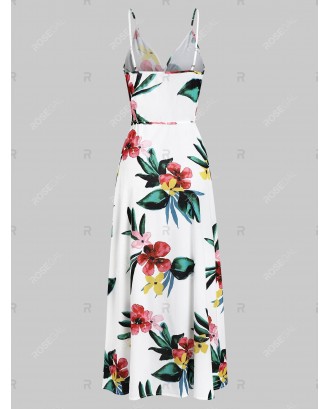 Cami Floral Print Split Maxi Dress - L