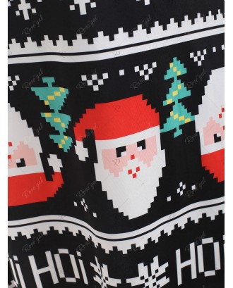 Full Sleeve Christmas Print Dress - 2xl