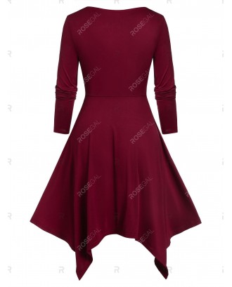 Asymmetrical Sweetheart Neck Sequined Dress - 2xl